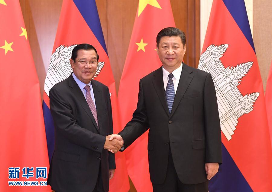 5月17日，国家主席习近平在北京钓鱼台国宾馆会见柬埔寨首相洪森。新华社记者 饶爱民 摄