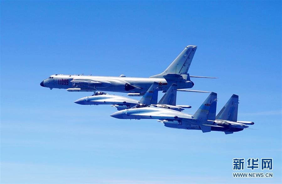 （图文互动）（1）人民空军多型战机双向绕飞台岛巡航 