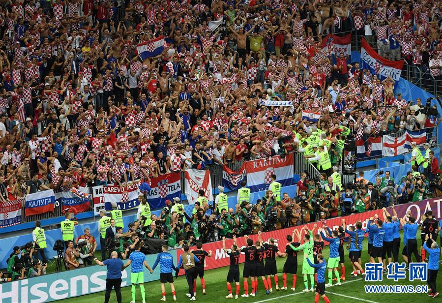 （世界杯）（8）足球——克罗地亚队淘汰英格兰队 首进决赛