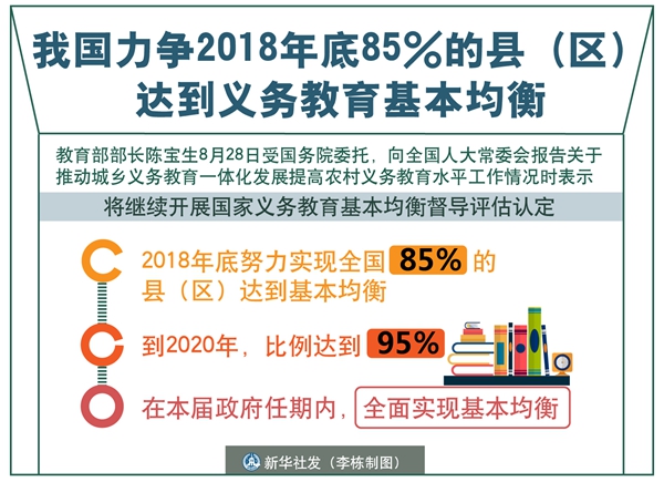 关于推动城乡义务教育一体化发展提高农村义务教育水平工作情况时表示