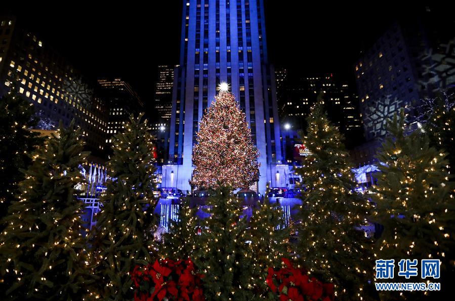 （XHDW）（2）纽约洛克菲勒中心点亮圣诞树