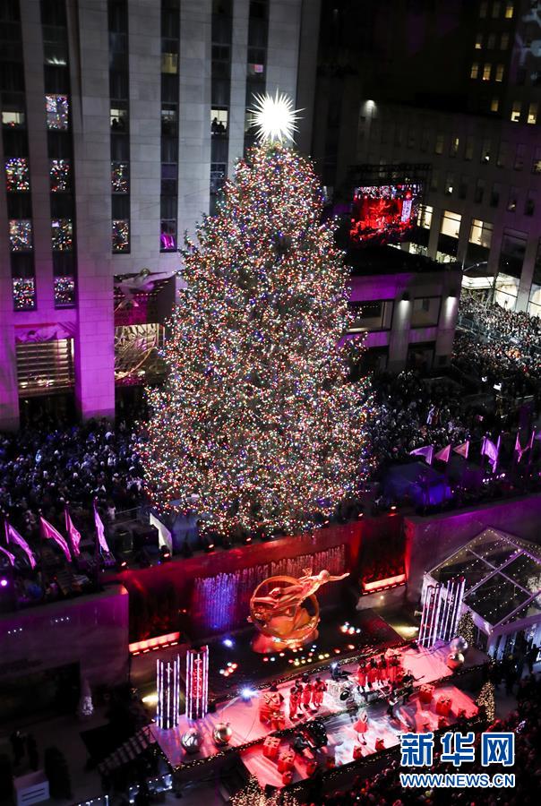 （XHDW）（3）纽约洛克菲勒中心点亮圣诞树