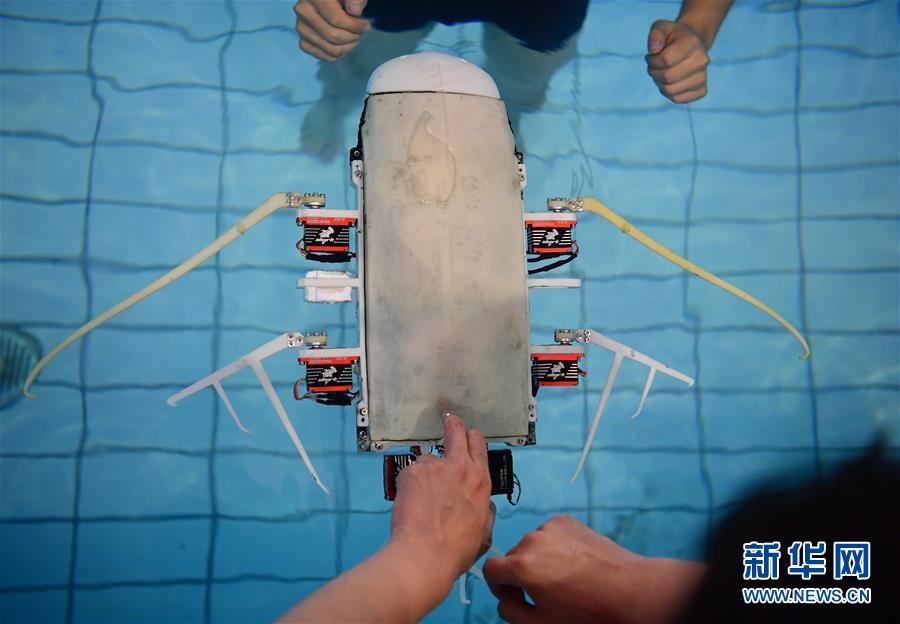 （科技）（5）倣生蝠鲼潛航器在西安研制成功