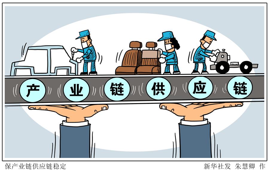 （图表·漫画）［新华时评·六保怎么保］保产业链供应链稳定