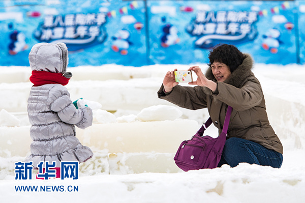 企鹅做客北京陶然亭公园 助阵冰雪运动