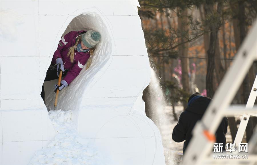 （社会）（5）第二十四届中国·哈尔滨国际雪雕比赛开铲