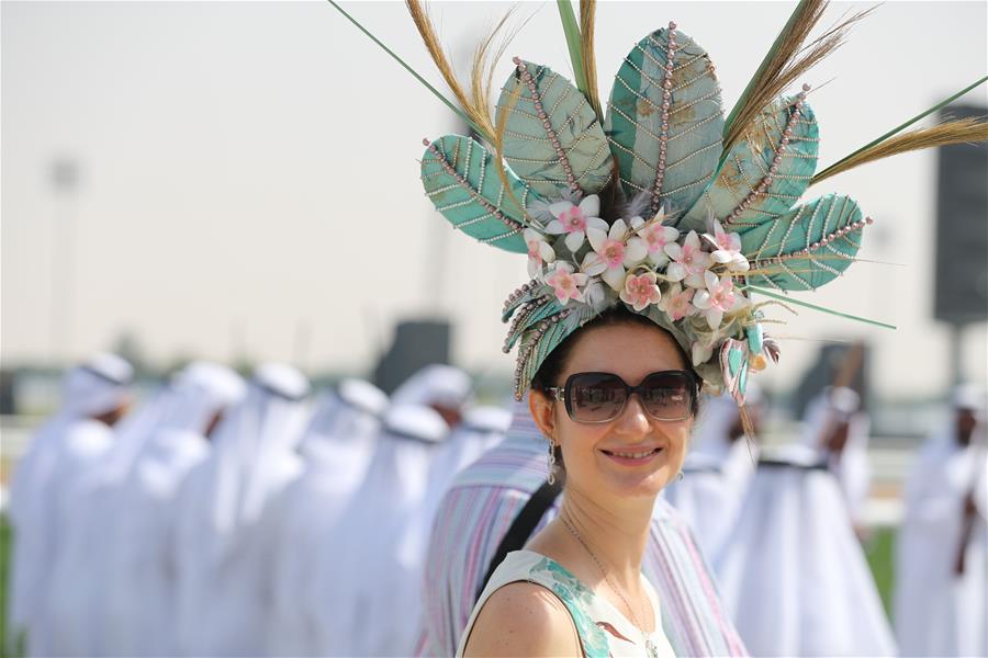阿联酋迪拜赛马会上的帽子秀