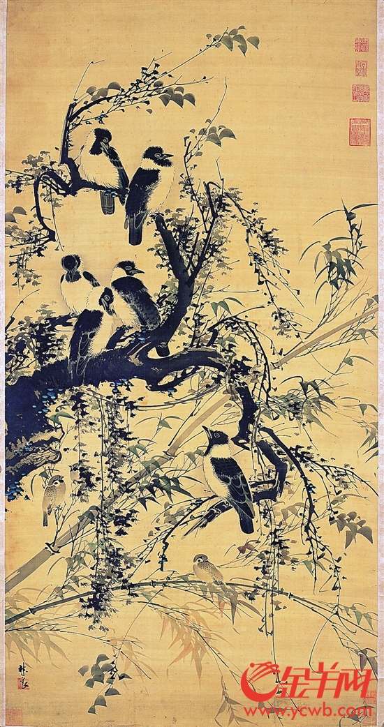 广州艺术博物院“镇院之宝”之一：明代林良的《秋树聚禽图》