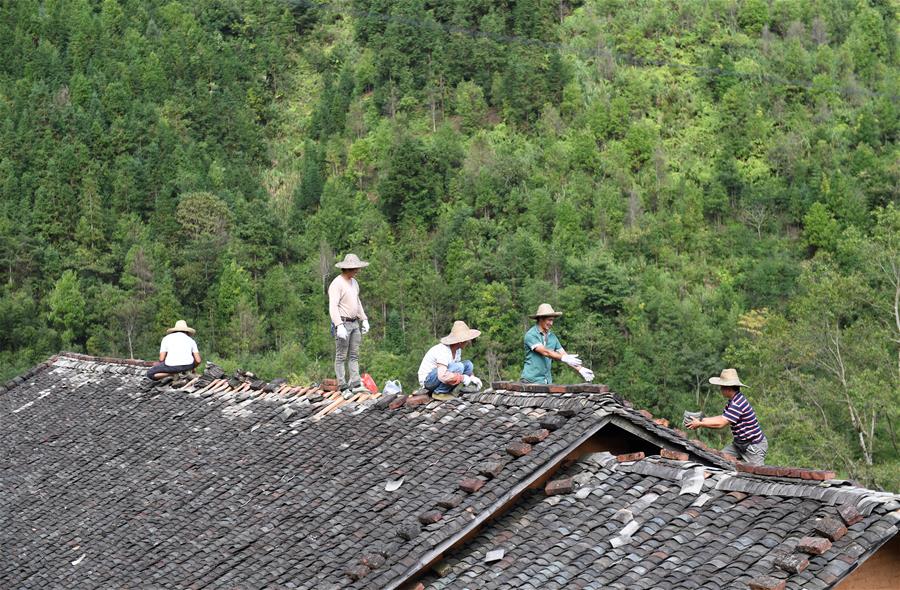 广西金秀:台风过后重建忙