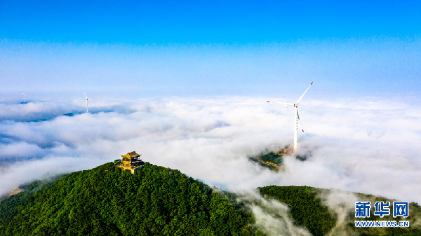 航拍圣境山云海奇观气势磅礴