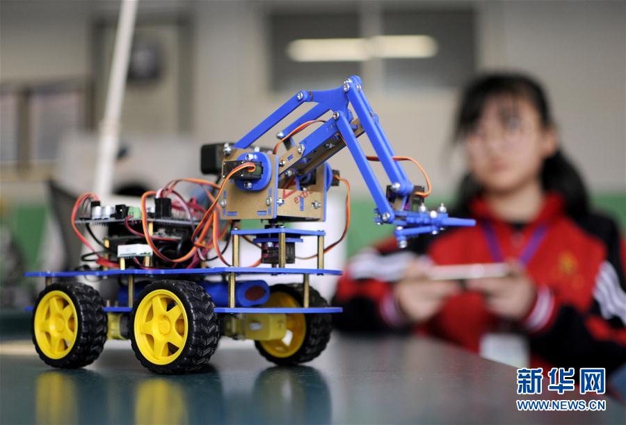 河北邢台:青少年机器人竞赛显身手
