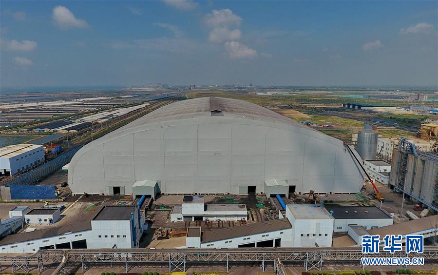 （经济）（1）河北唐山：储煤40万吨级大跨度桁架索膜结构封闭煤棚主体竣工