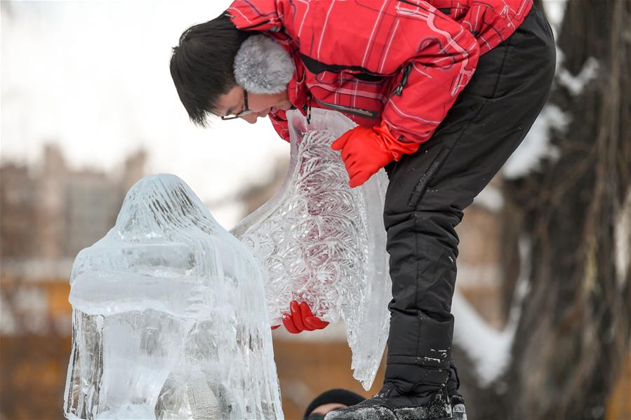 （社会）（6）第37届全国专业冰雕比赛在哈尔滨开铲