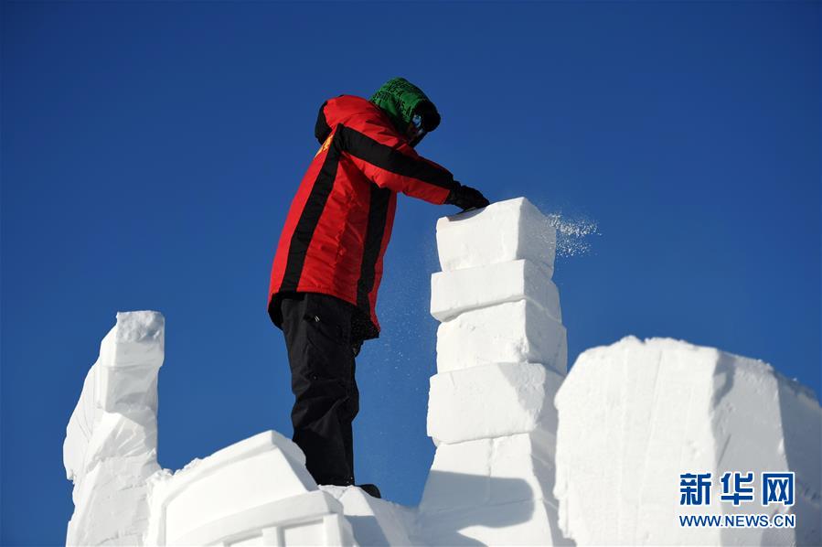 （社会）（4）哈尔滨：国际雪雕比赛中的“严寒斗士”