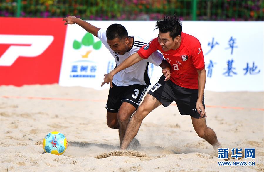 （体育）（1）中国职工沙滩运动会沙滩足球项目开赛