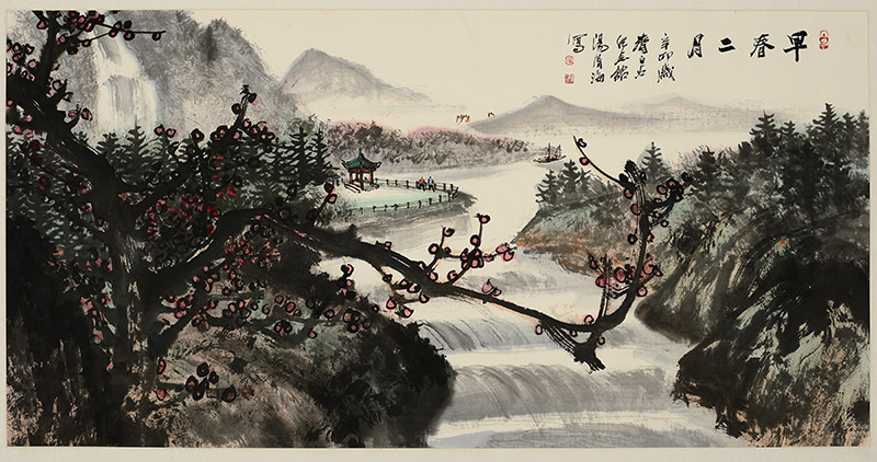 中国书画名家汤清海作品在海南昌江展出