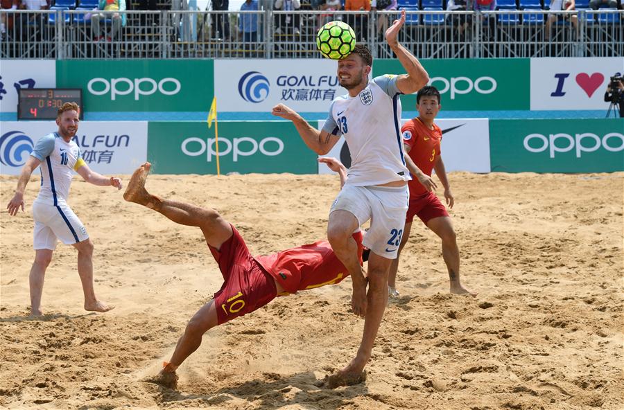 海口国际沙滩足球邀请赛：英格兰胜中国