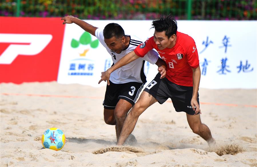 中国职工沙滩运动会沙滩足球项目开赛