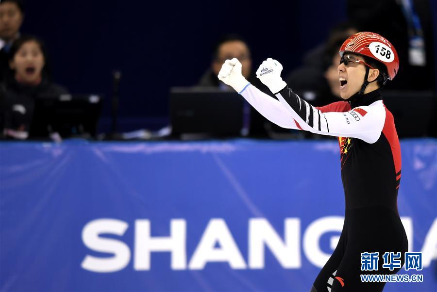 （体育）（1）短道速滑——世界杯上海站：韩天宇获男子1000米冠军
