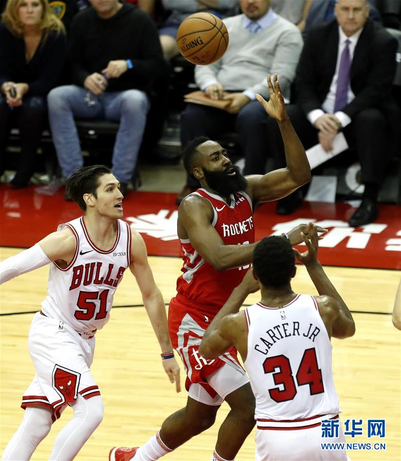 （体育）（1）篮球——NBA常规赛：火箭胜公牛