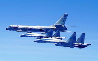 人民空軍多型戰機雙向繞飛臺島巡航