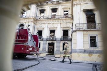 巴西国家博物馆火灾过后几成废墟