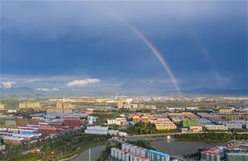 吉林琿春出現雙彩虹