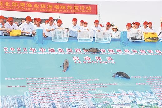 中越联合开展渔业资源增殖放流活动