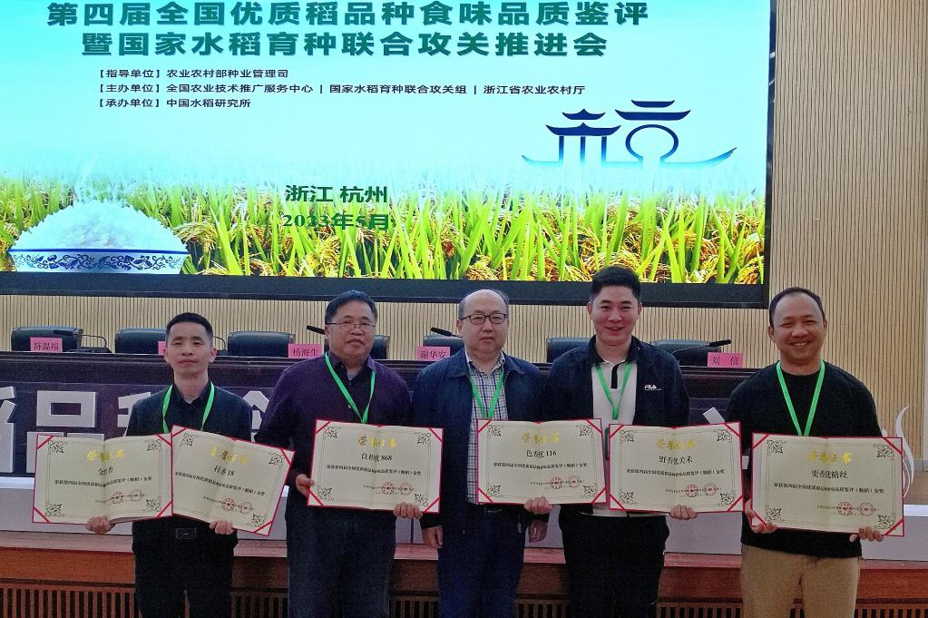 廣西5個水稻品種獲全國優質稻（秈稻）品種食味品質鑒評金獎
